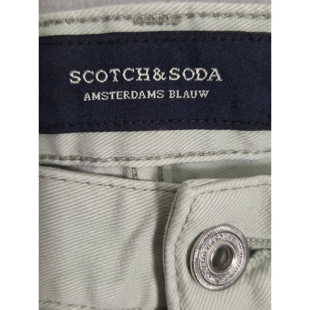 Scotch & Soda Jeans Ralston Mens W33 L34 Light Grey Washed Stretch Denim Pants